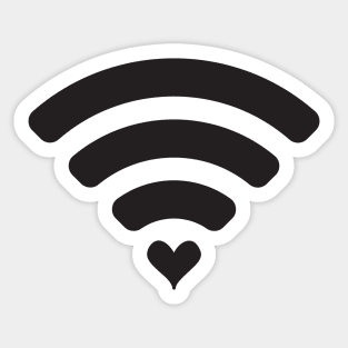 Wifi love, Wifi symbol with Heart Sticker